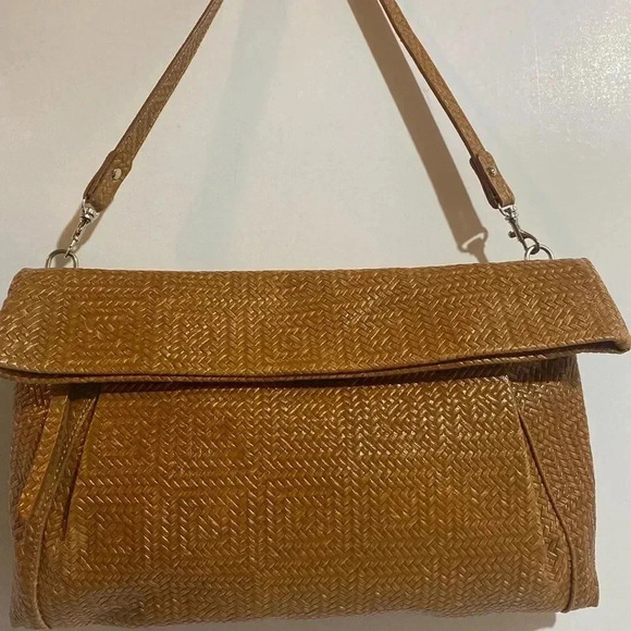 Gianni chiarini texted brown leather shoulder bag - Picture 1 of 11